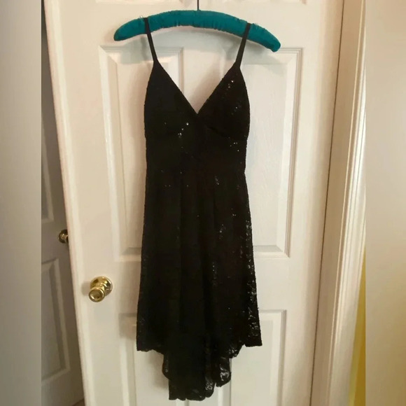 NWT Lily Rose black lace sequin evening cocktail dress small - Picture 2 of 13